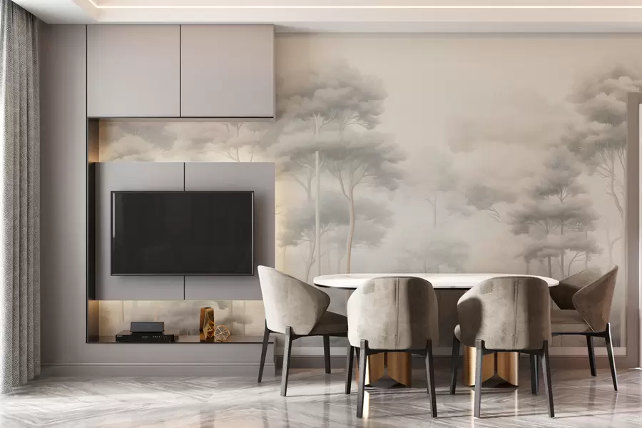 wall murals Нежна магловита шума са лабавим крунама w02448