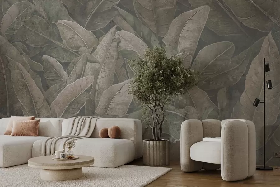 wall murals Стари листови банане w08486
