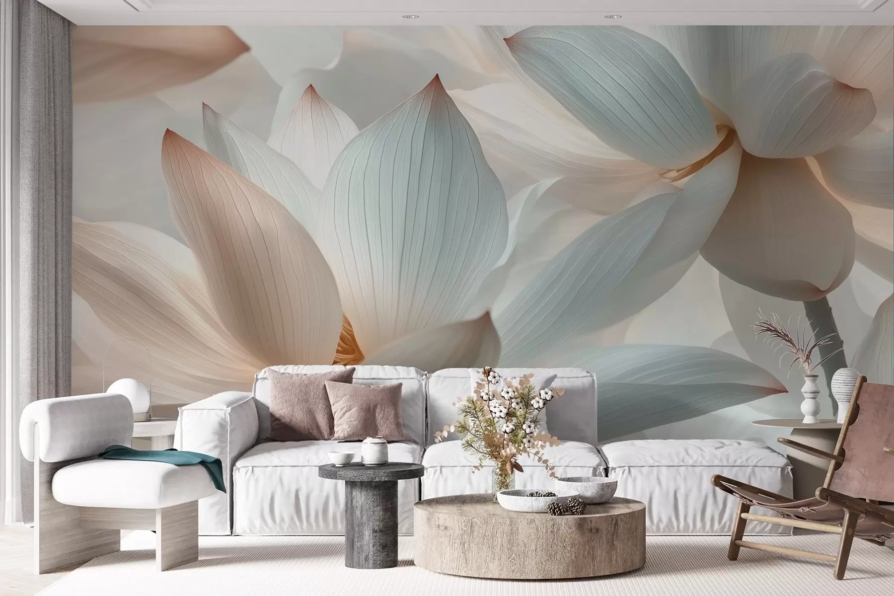 wall murals Елегантна композиција нежних лотосових цветова w08491