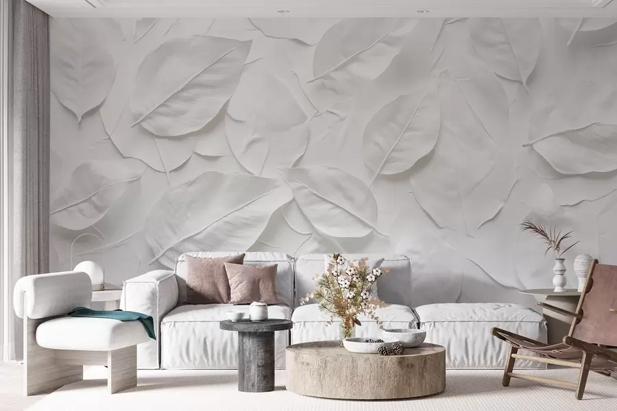 wall murals Бела цветна апстракција листова w08494