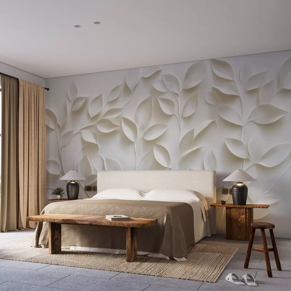 wall murals Обимне гране са листовима w02504