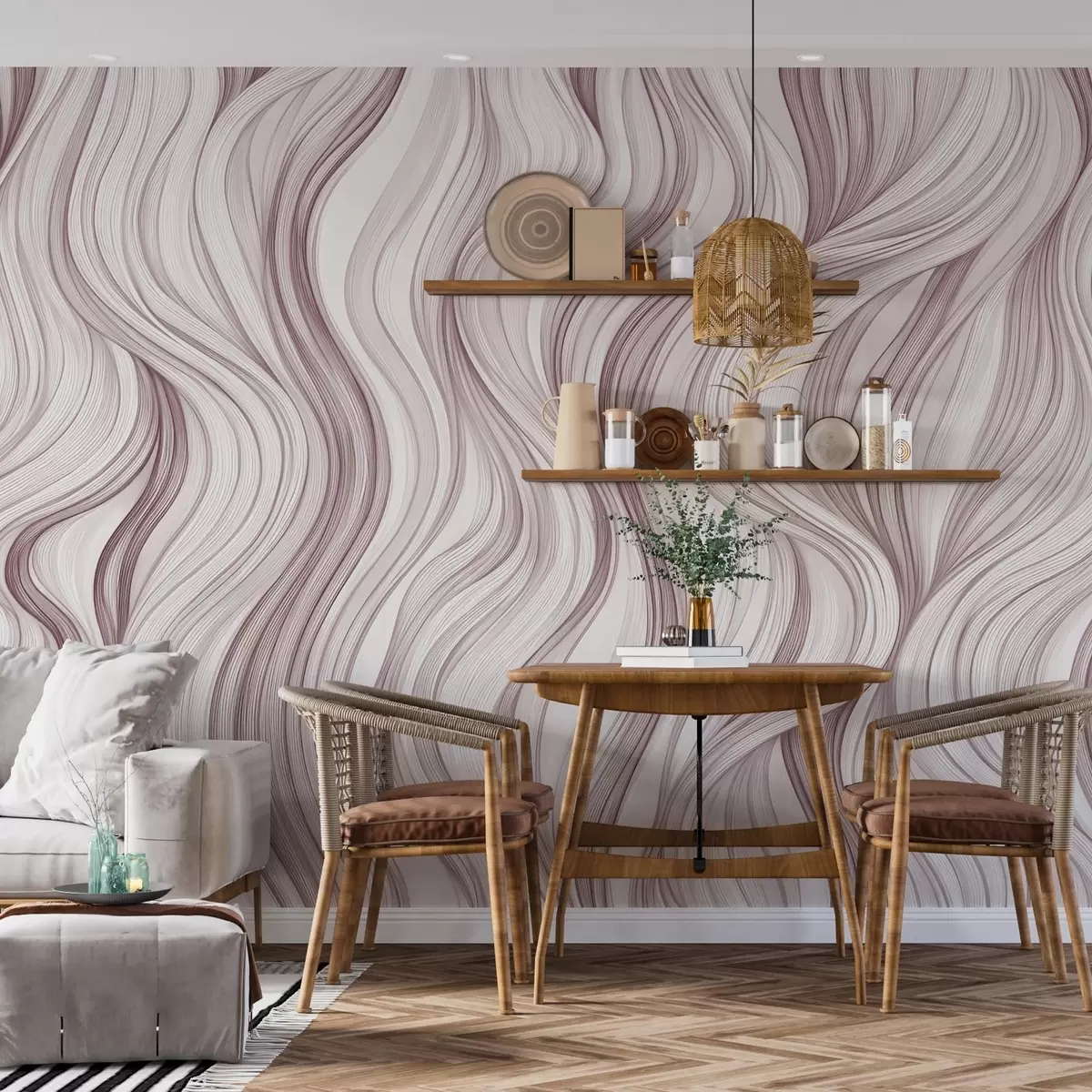 wall murals Глатки вертикални таласи w02505v2