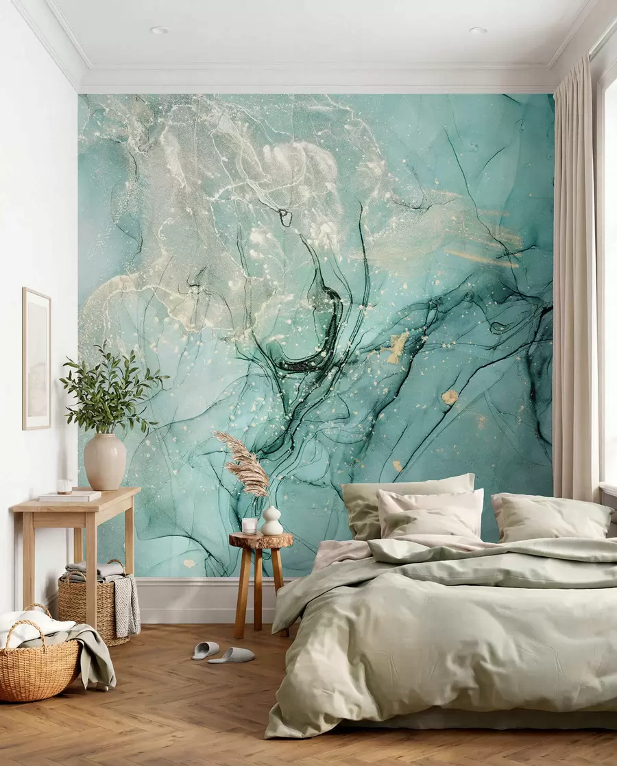 wall murals Тиркизни мермер са фином измаглицом u51399
