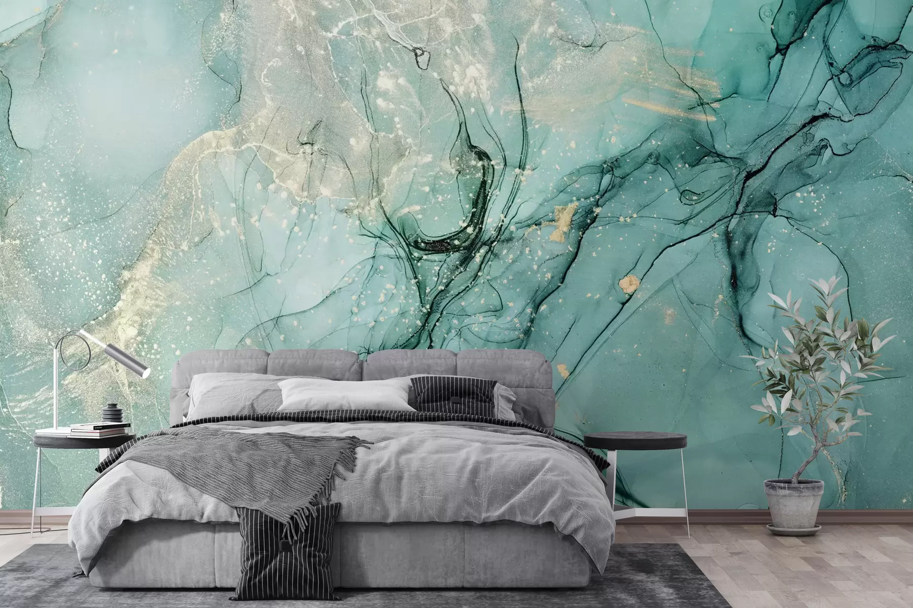 wall murals Тиркизни мермер са фином измаглицом u51399