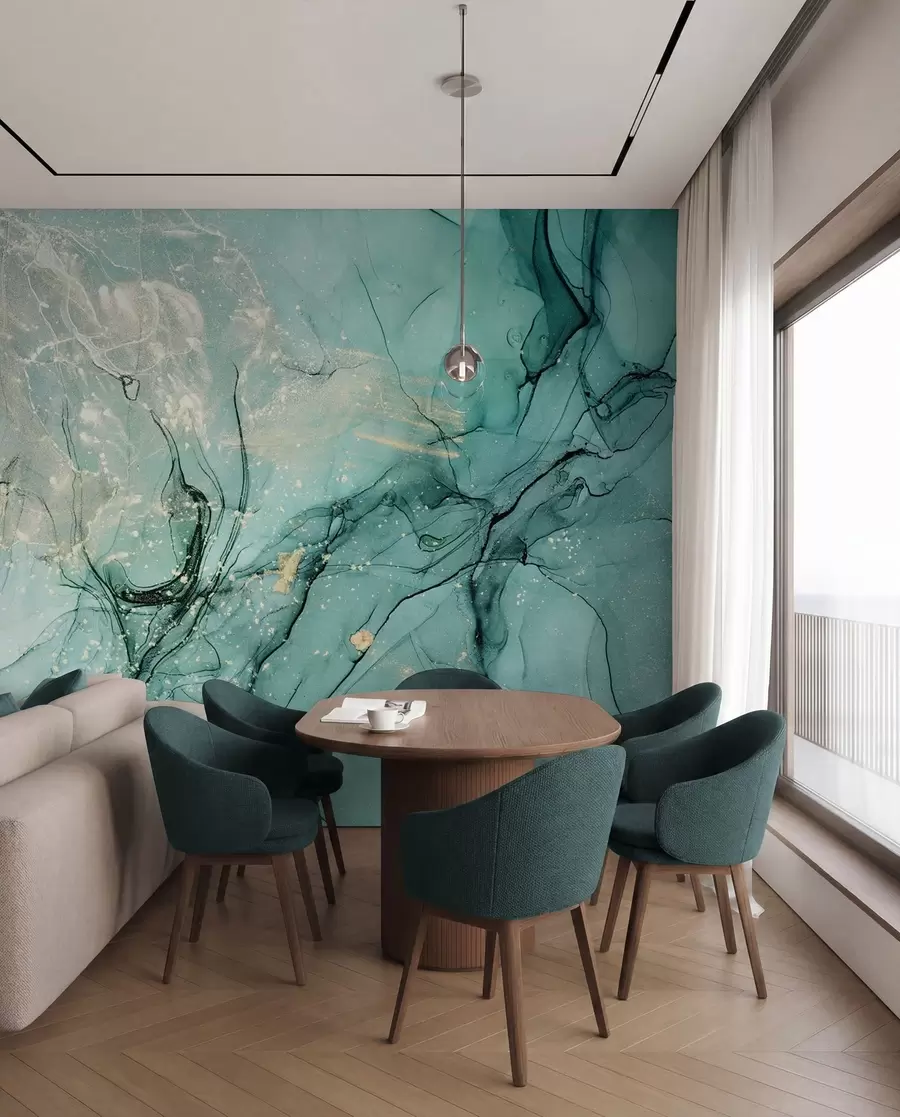 wall murals Тиркизни мермер са фином измаглицом u51399
