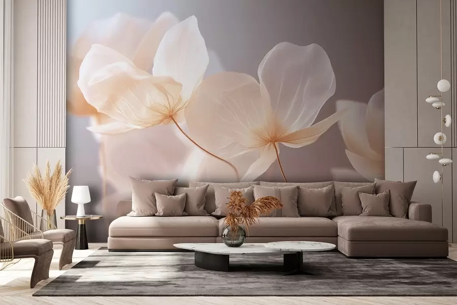 wall murals Латице лотоса, деликатна композиција са ружичастом позадином w08500v1