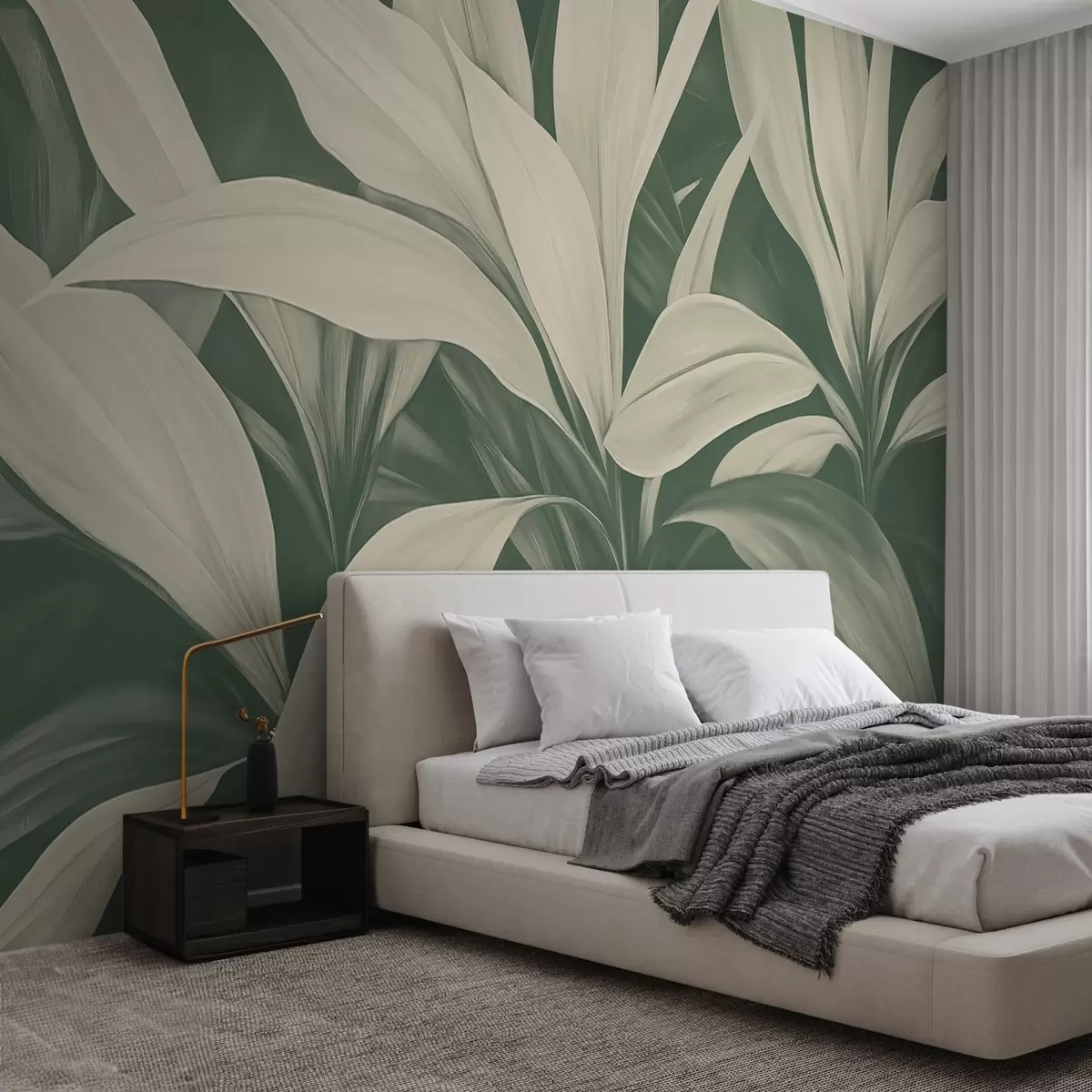 wall murals Велики зелени листови биљке w08501v1