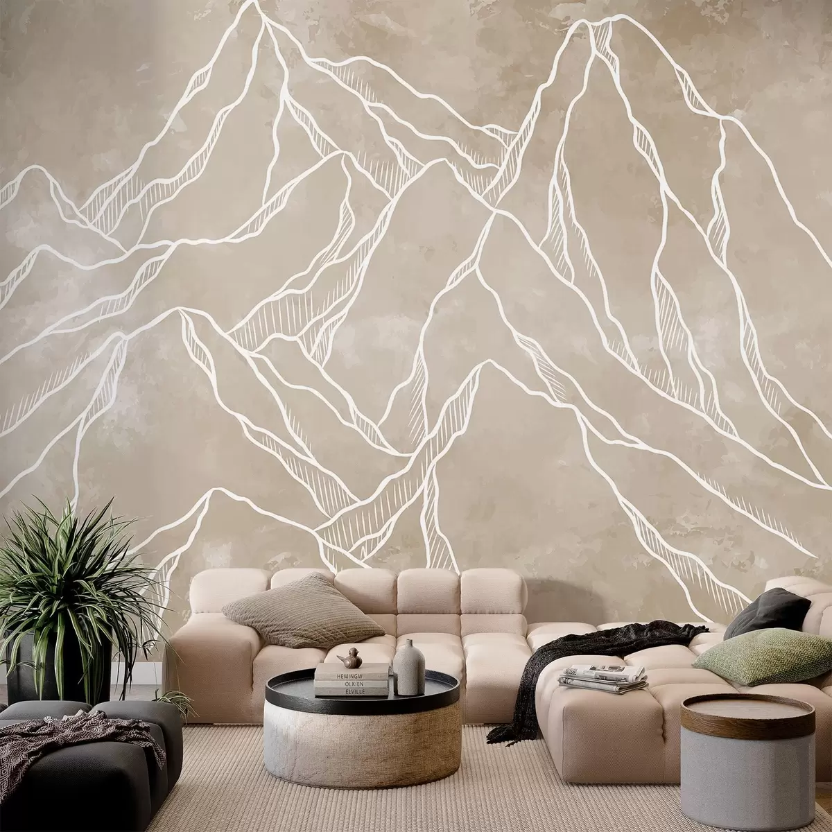 wall murals Шематски приказ планинских врхова w02524v1