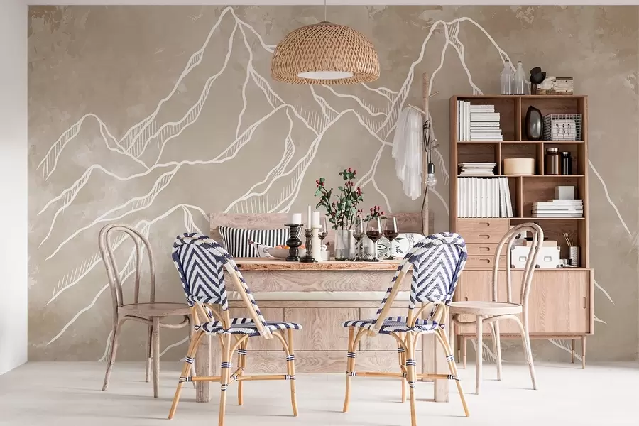 wall murals Шематски приказ планинских врхова w02524v1
