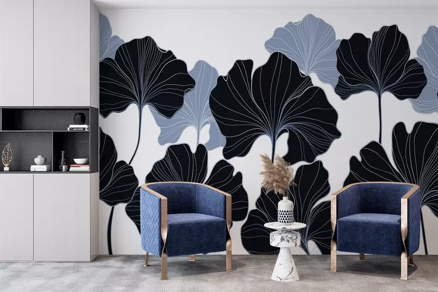 wall murals Стилизовани обриси листова w02525