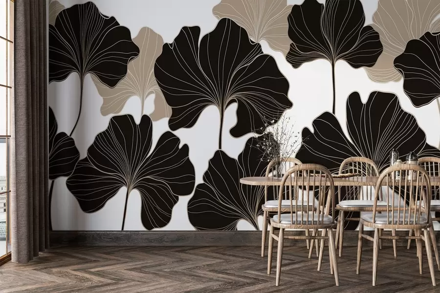 wall murals Стилизовани обриси листова w02525v2