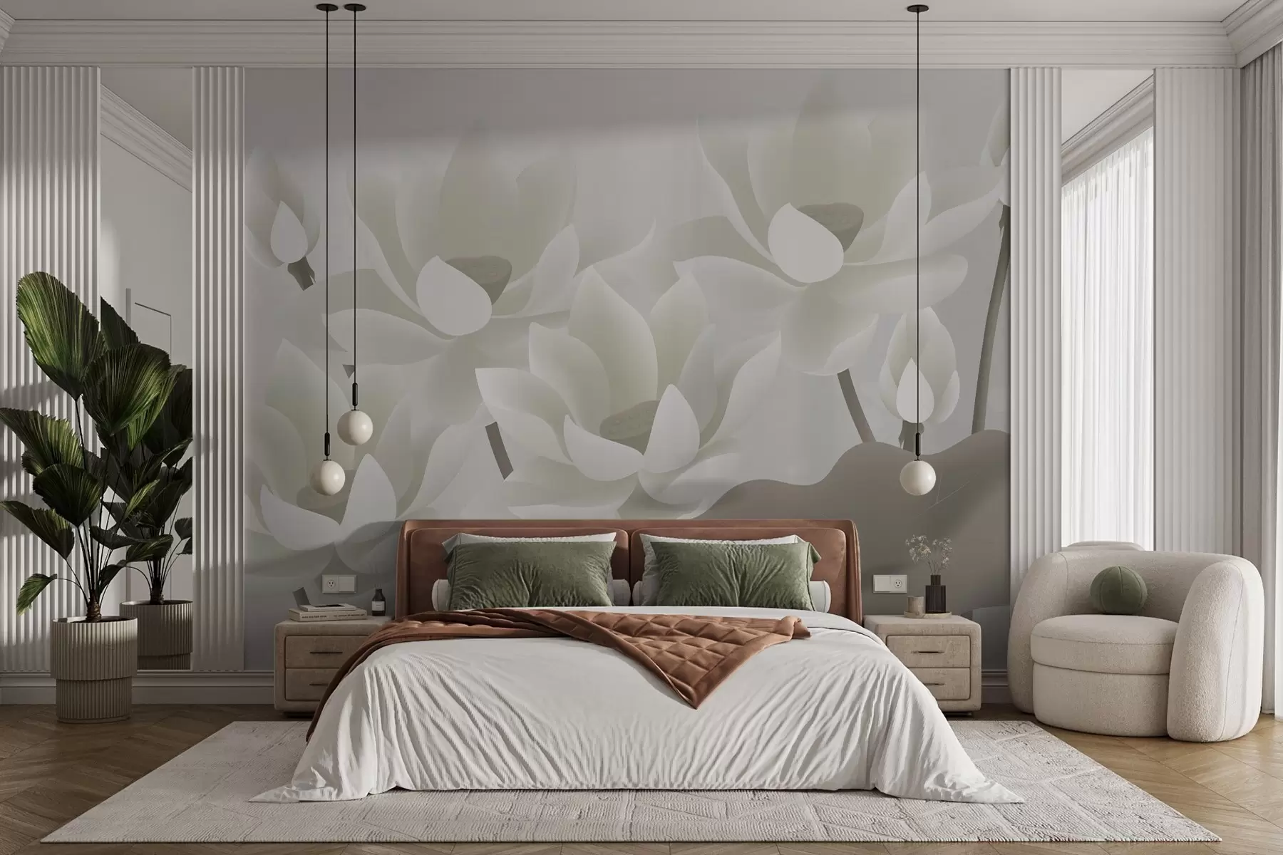 wall murals беж велики лотоси w02563v2