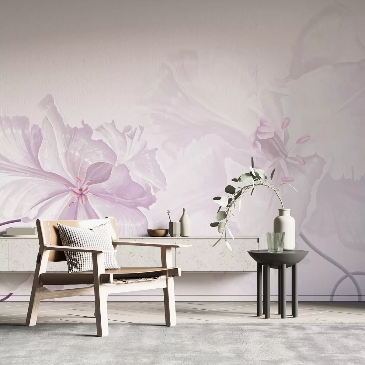 wall murals велики ружичасти цветови w02566