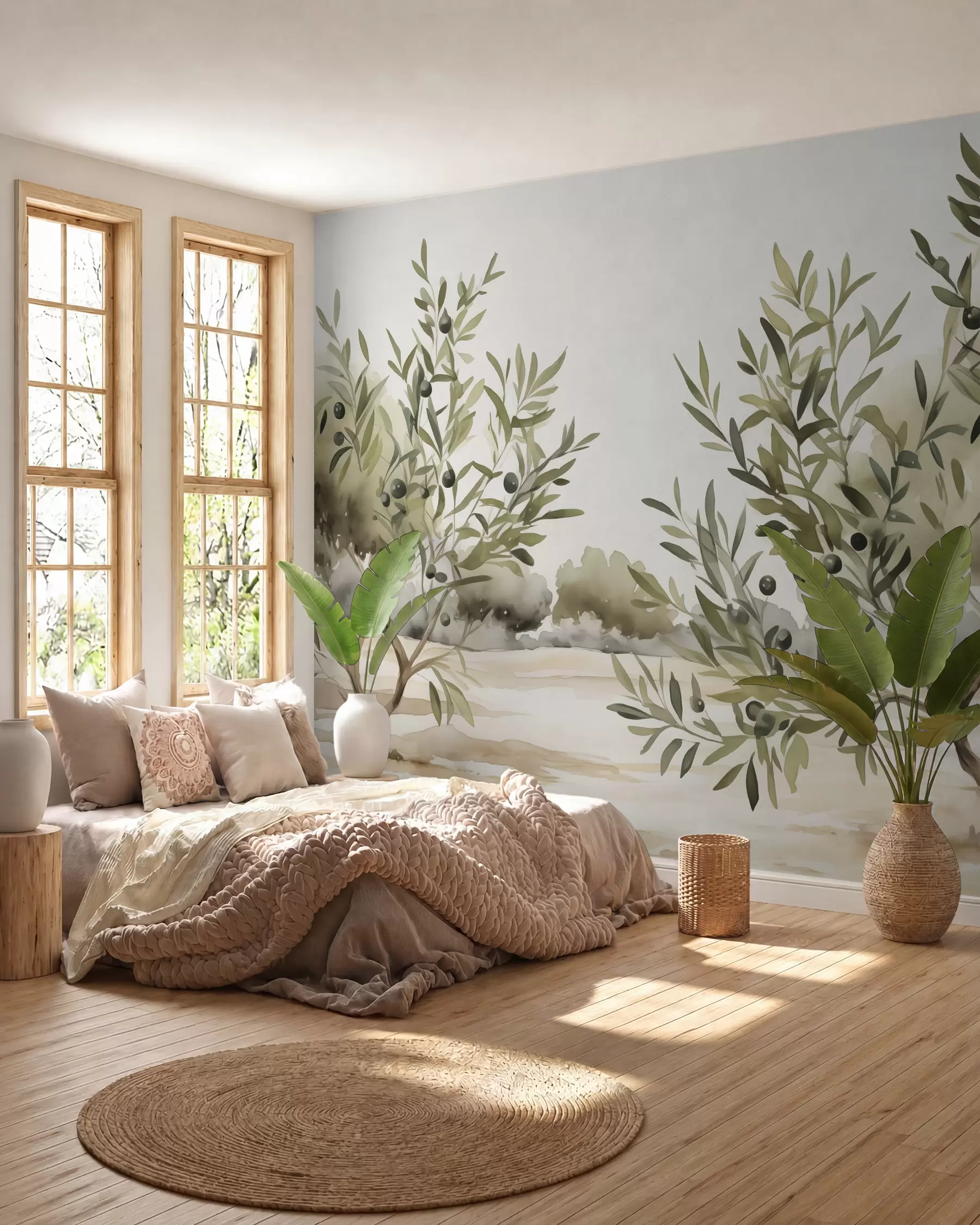 wall murals Маслина апстрактна имитација акварела w02583