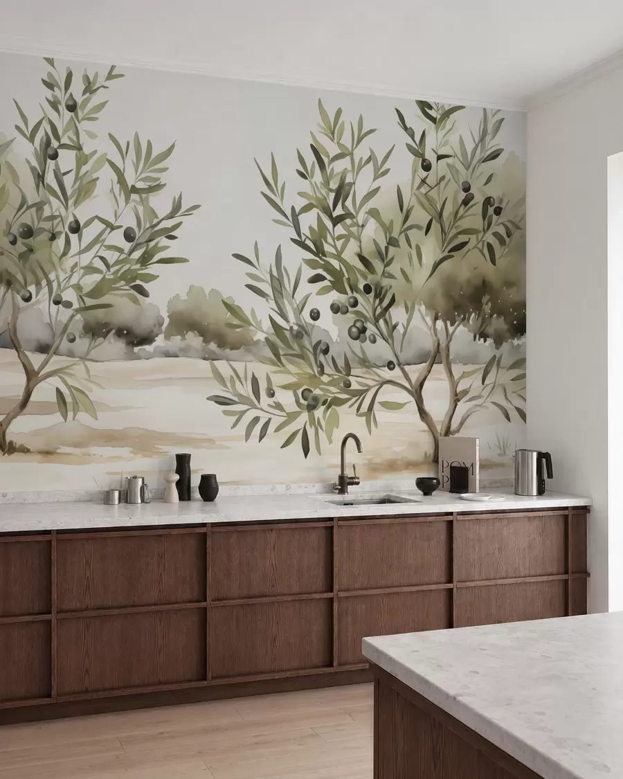 wall murals Маслина апстрактна имитација акварела w02583