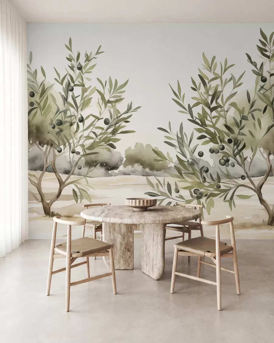 wall murals Маслина апстрактна имитација акварела w02583
