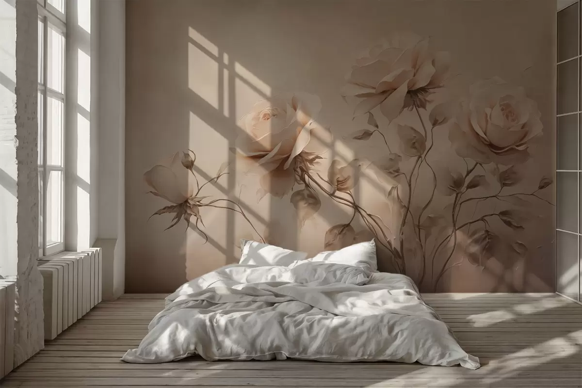 wall murals Руже на задимљеној позадини имитација слике w02584