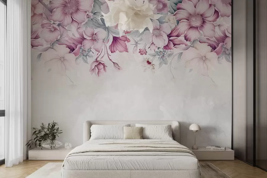 wall murals Велико цвеће на зиду w08521