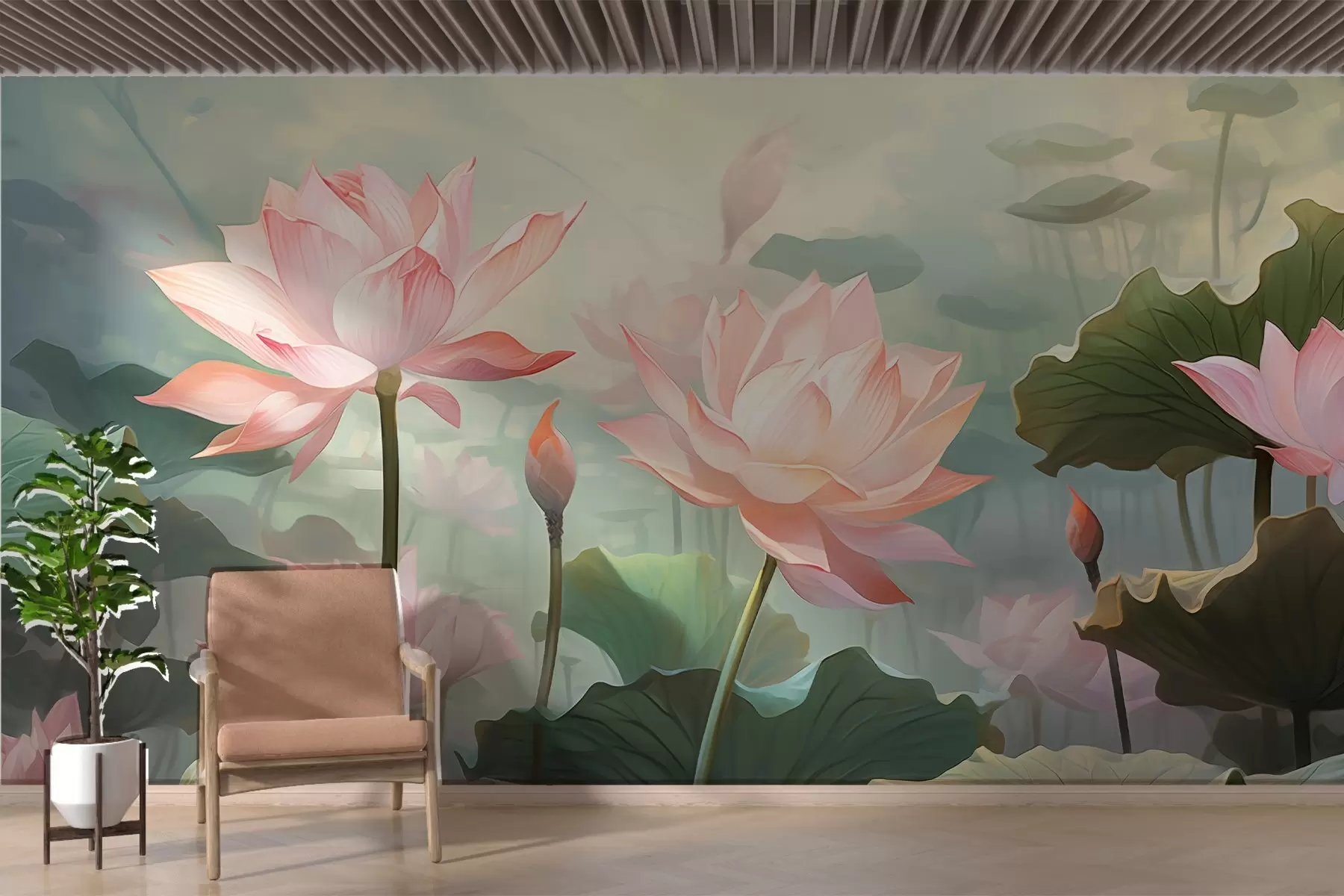 wall murals Велики ђурђевак у розе w02600