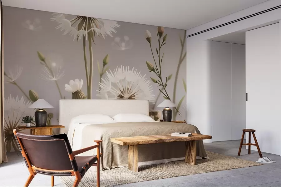 wall murals Поље у цвету са маслачцима w02619