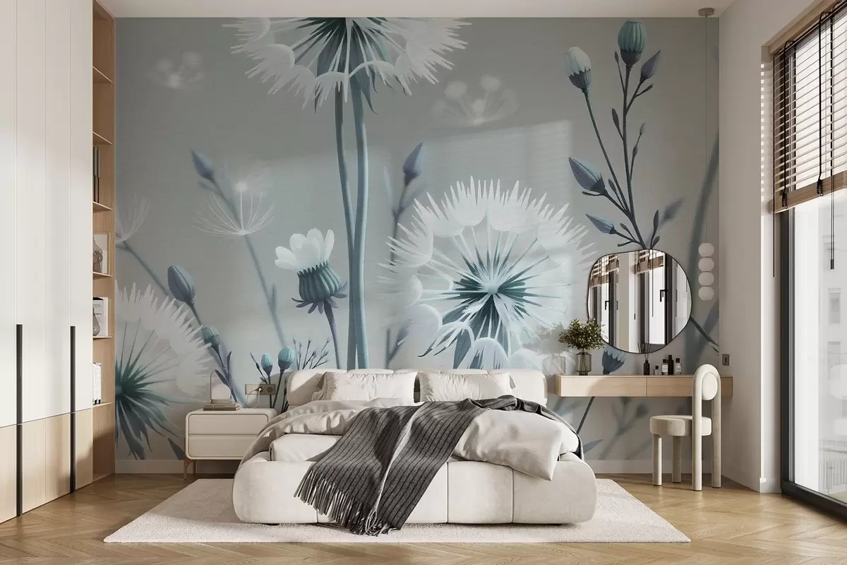 wall murals Поље у цвету са маслачцима w02619v1