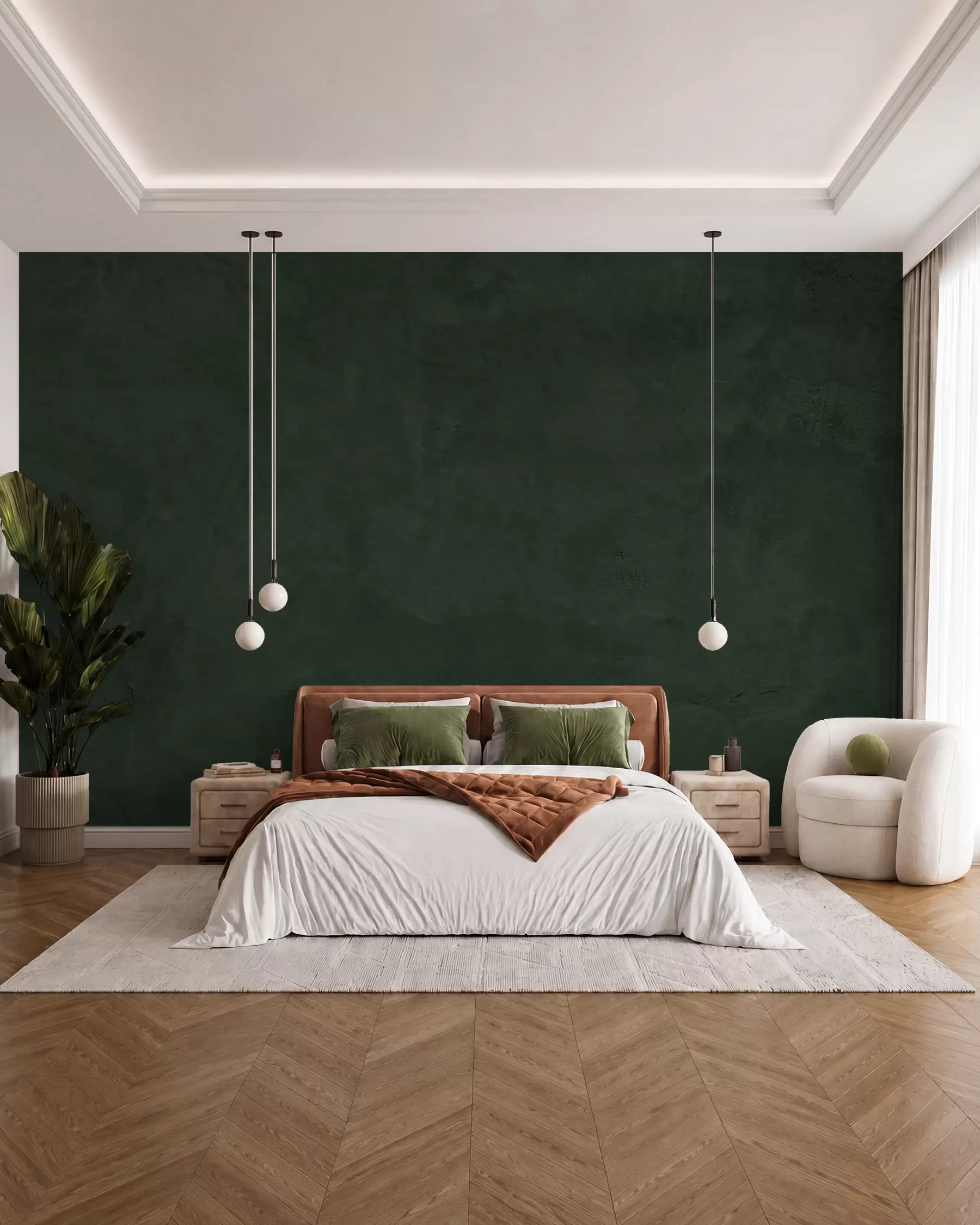 wall murals Зелена позадина са ефектом бетонског зида w02553v1