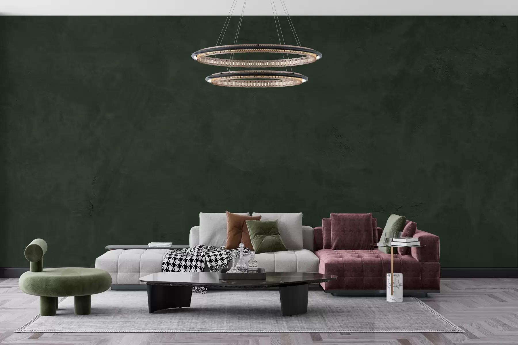 wall murals Зелена позадина са ефектом бетонског зида w02553v1