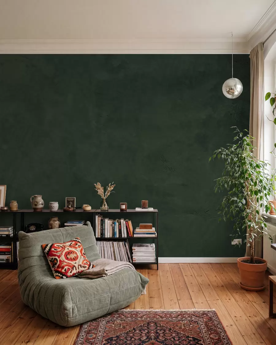 wall murals Зелена позадина са ефектом бетонског зида w02553v1