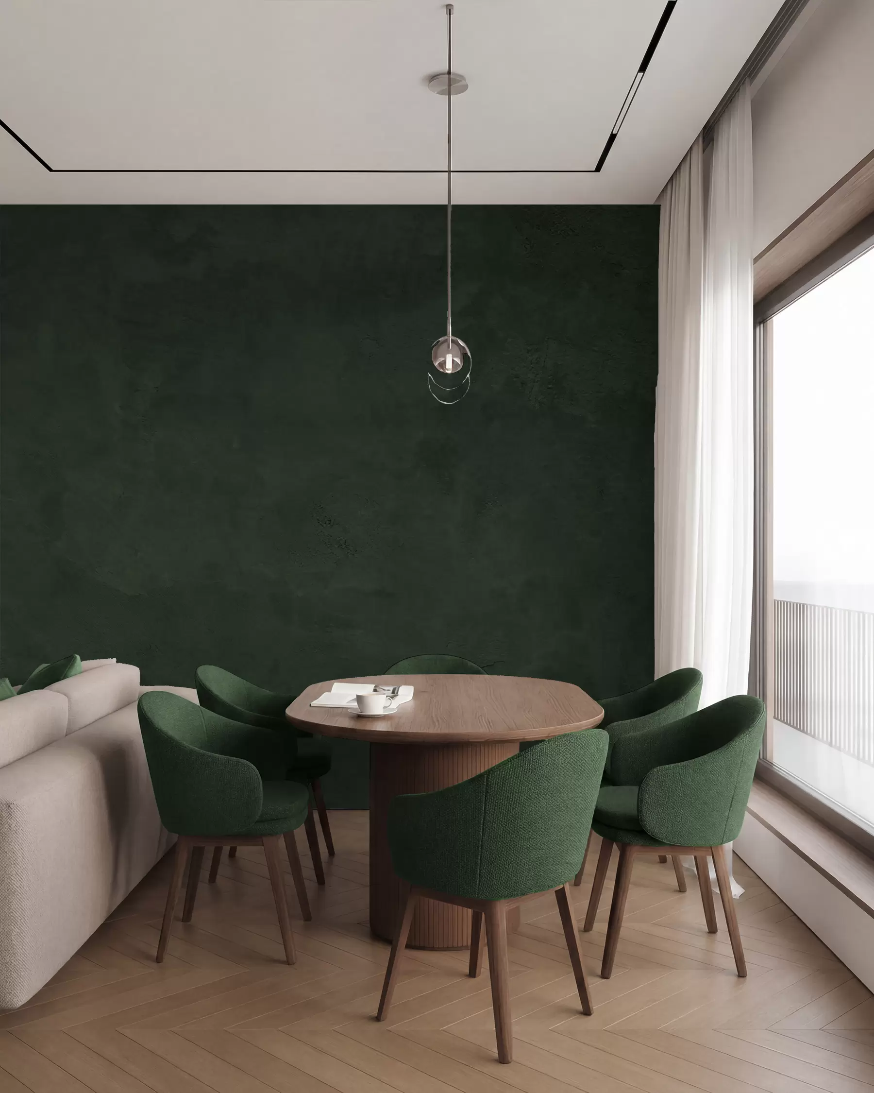 wall murals Зелена позадина са ефектом бетонског зида w02553v1