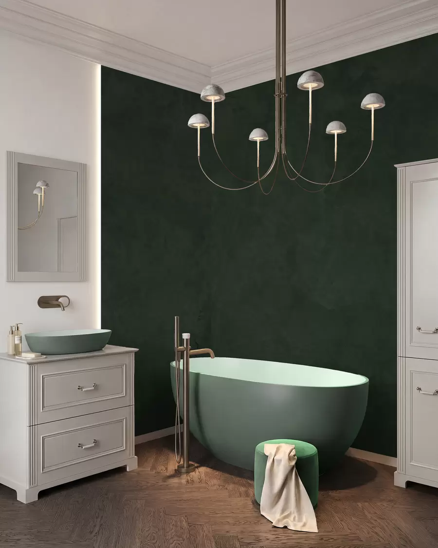wall murals Зелена позадина са ефектом бетонског зида w02553v1