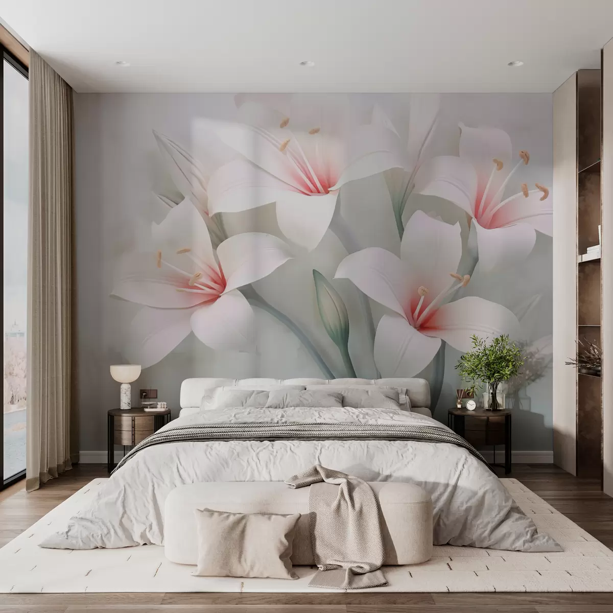 wall murals Изузетни љиљани на замућеној позадини w02556