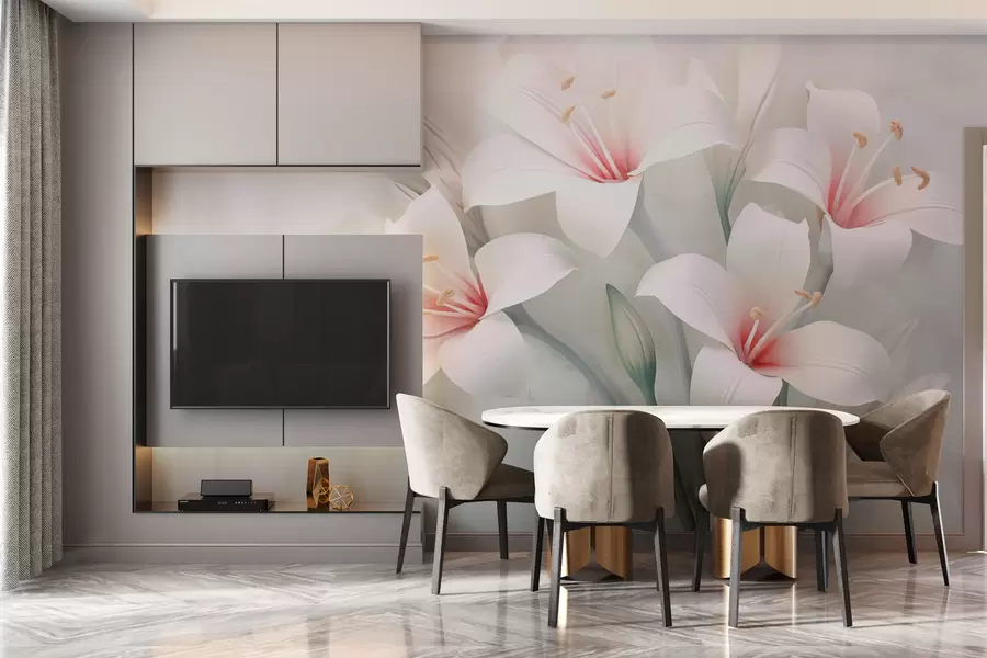 wall murals Изузетни љиљани на замућеној позадини w02556