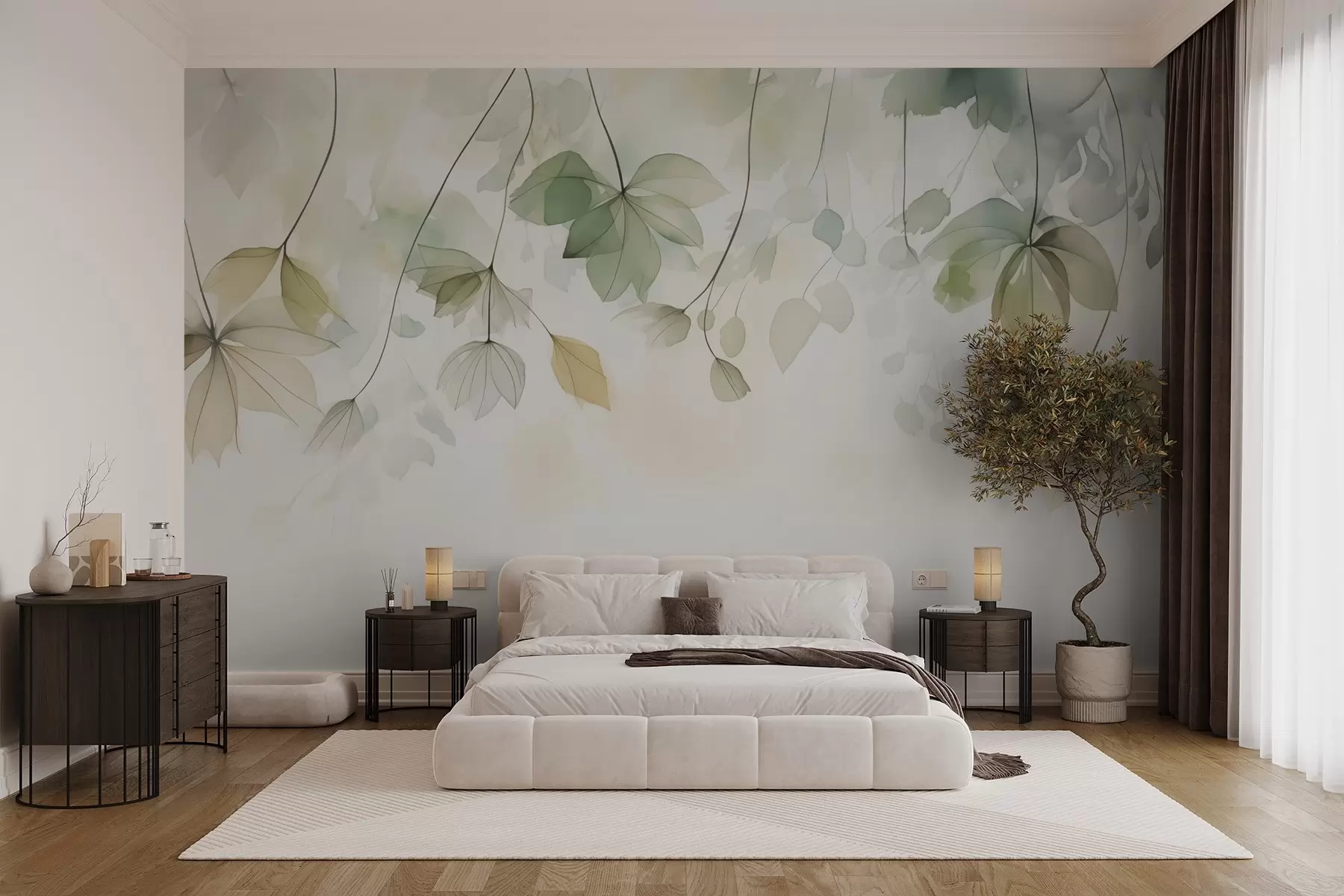 wall murals Апстрактна вегетација имитација акварела w02637