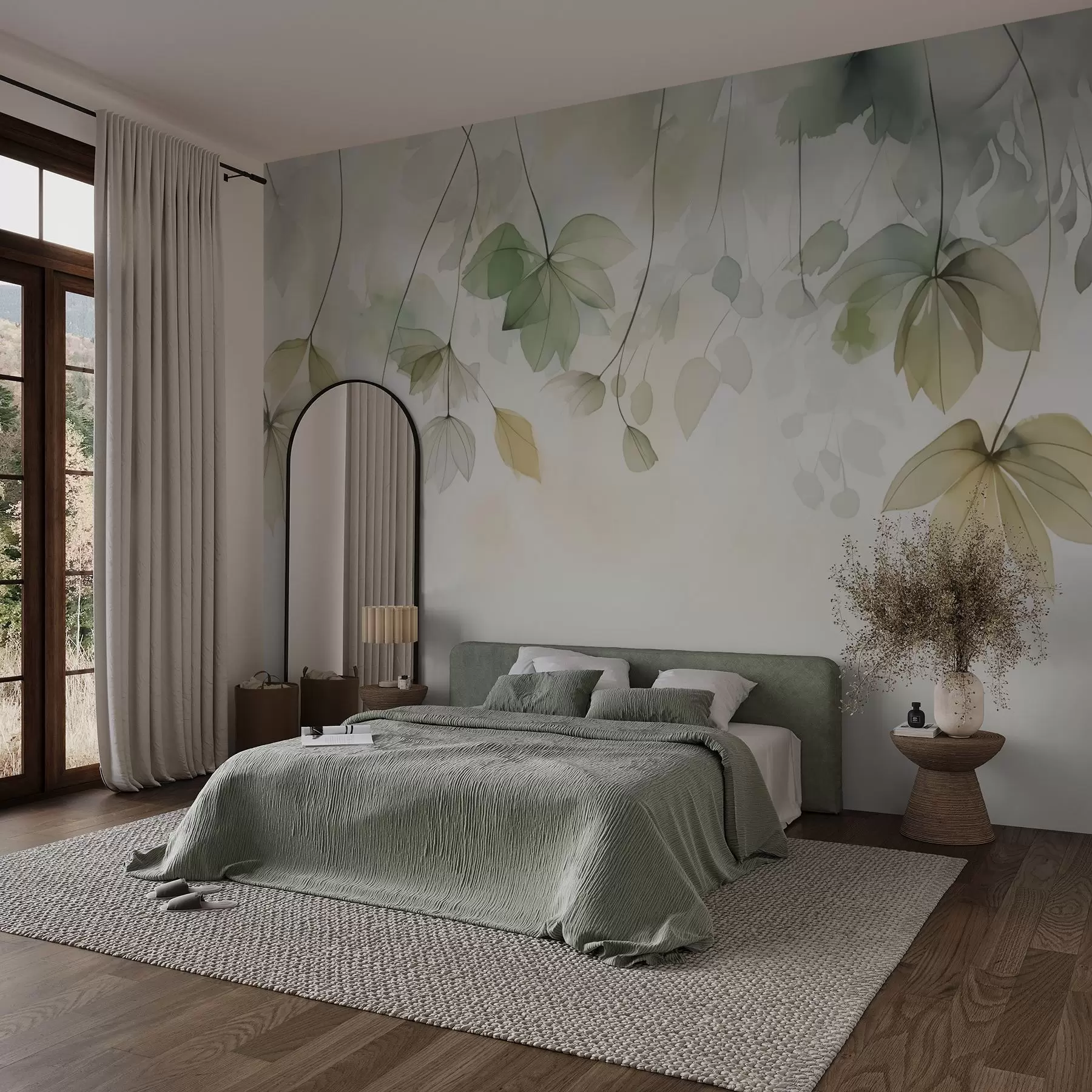 wall murals Апстрактна вегетација имитација акварела w02637