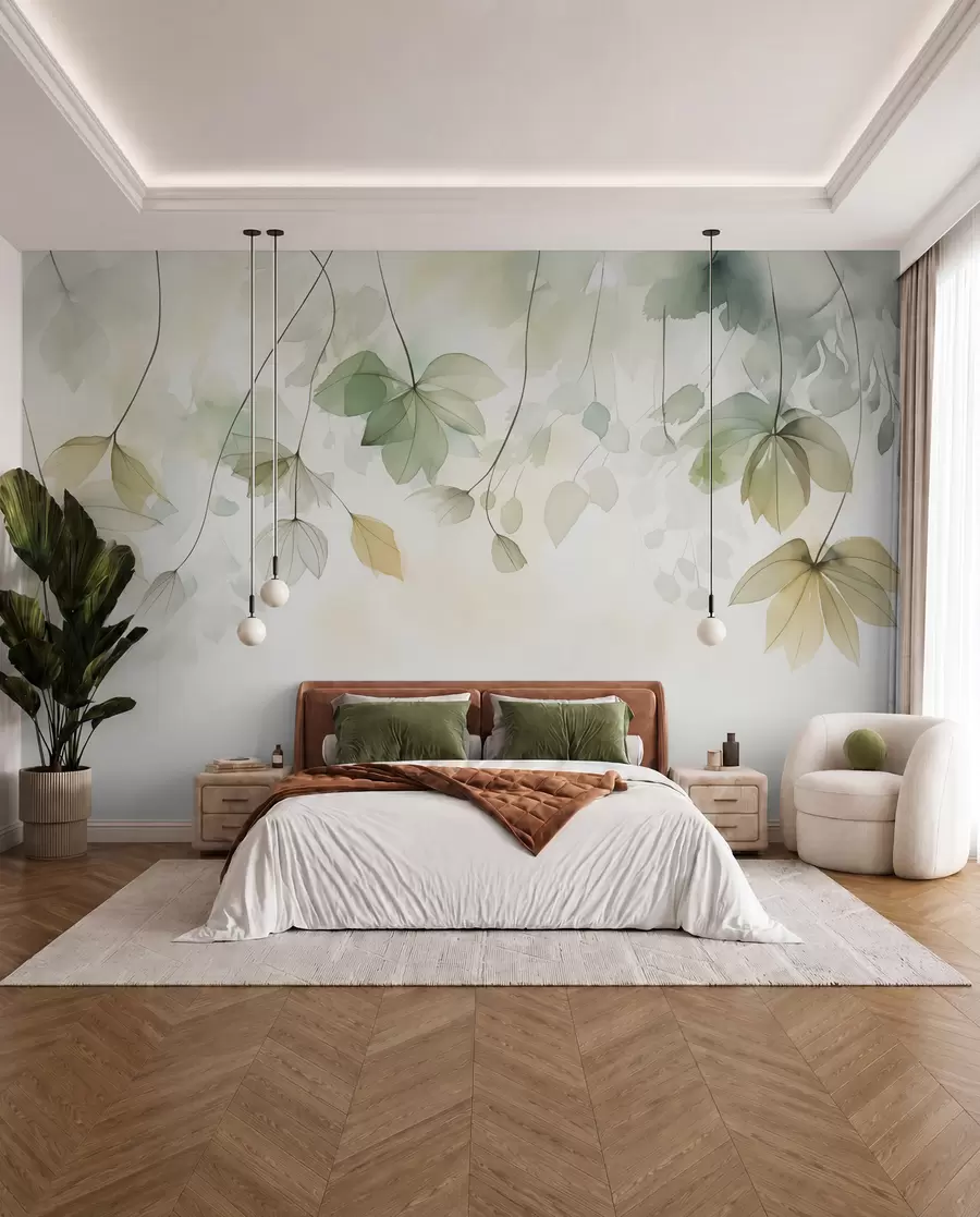wall murals Апстрактна вегетација имитација акварела w02637