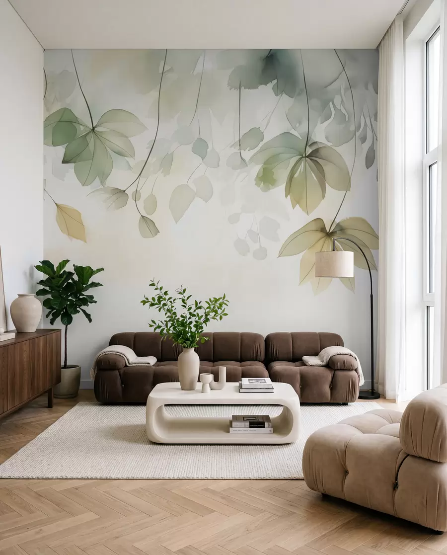 wall murals Апстрактна вегетација имитација акварела w02637