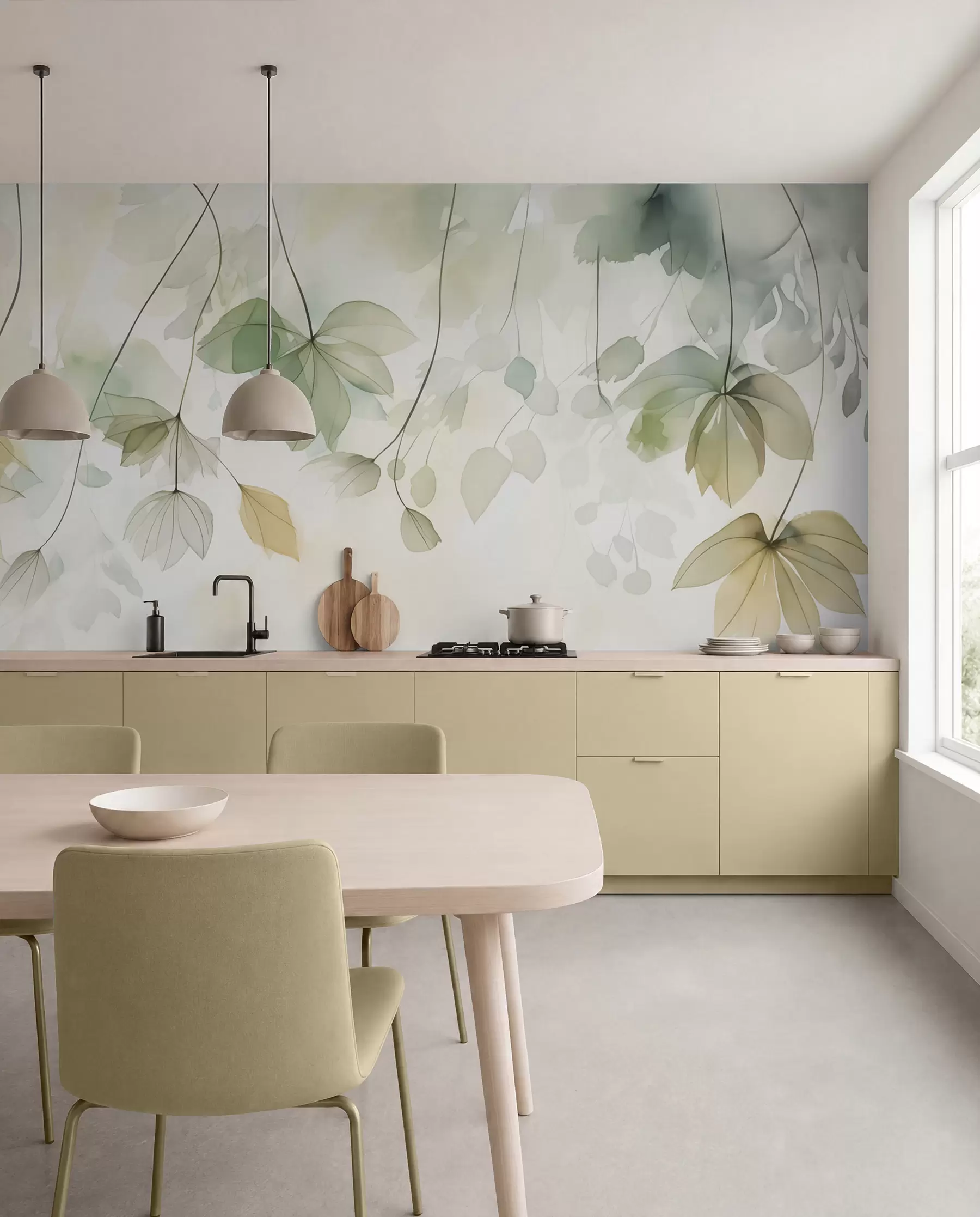 wall murals Апстрактна вегетација имитација акварела w02637
