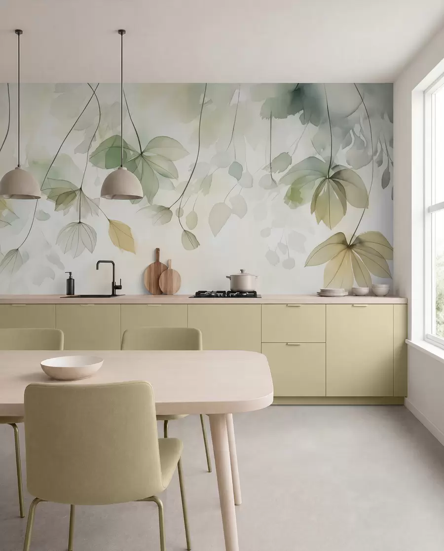 wall murals Апстрактна вегетација имитација акварела w02637