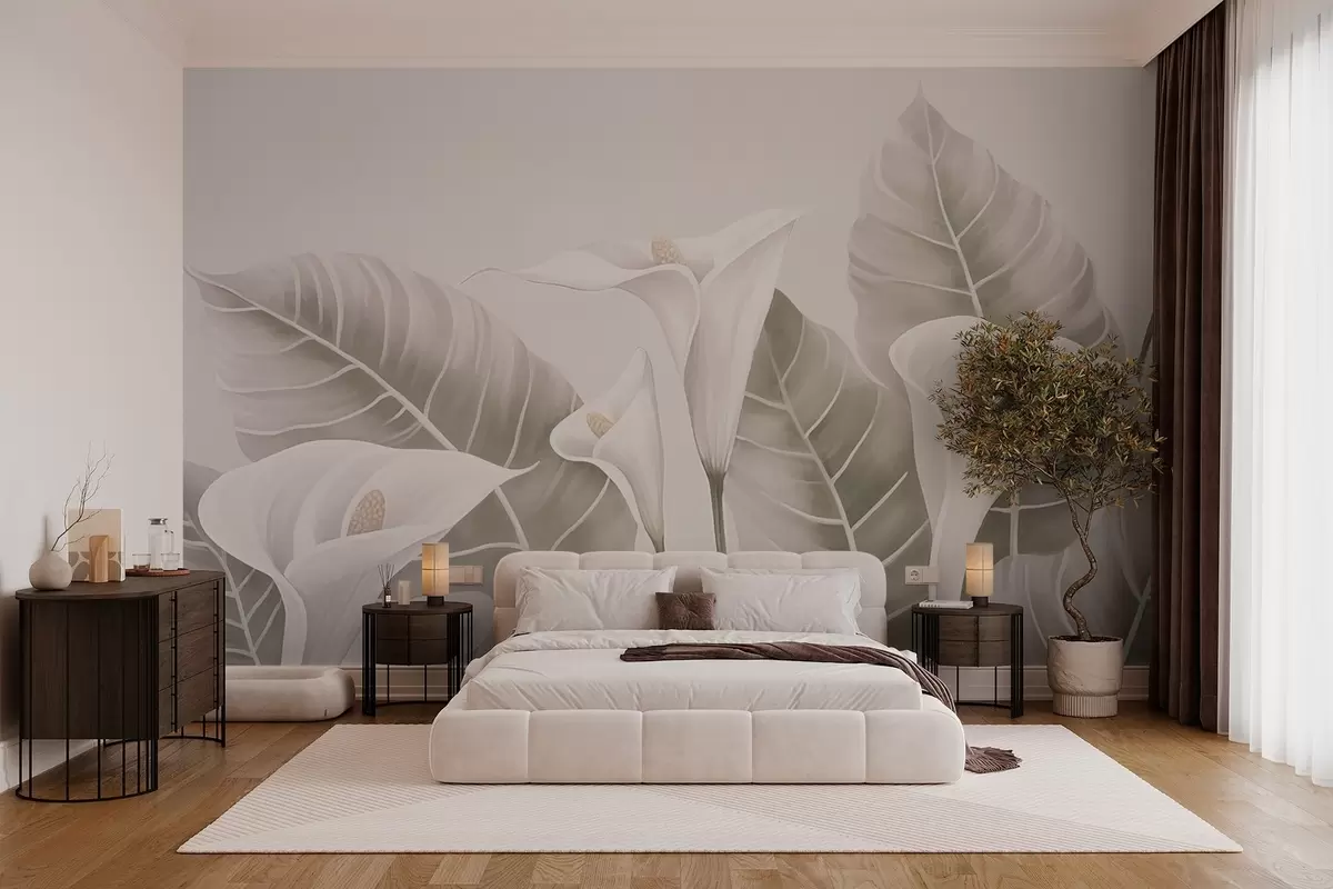 wall murals кала на позадини лишћа w02568
