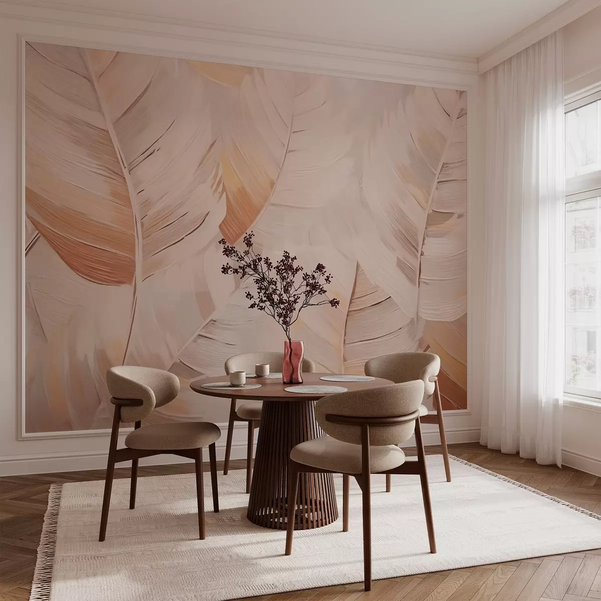 wall murals Апстрактно беж лишће w02576