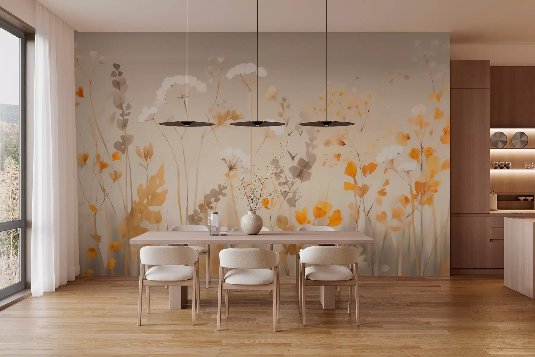 wall murals Поље замагљено цвеће w02580