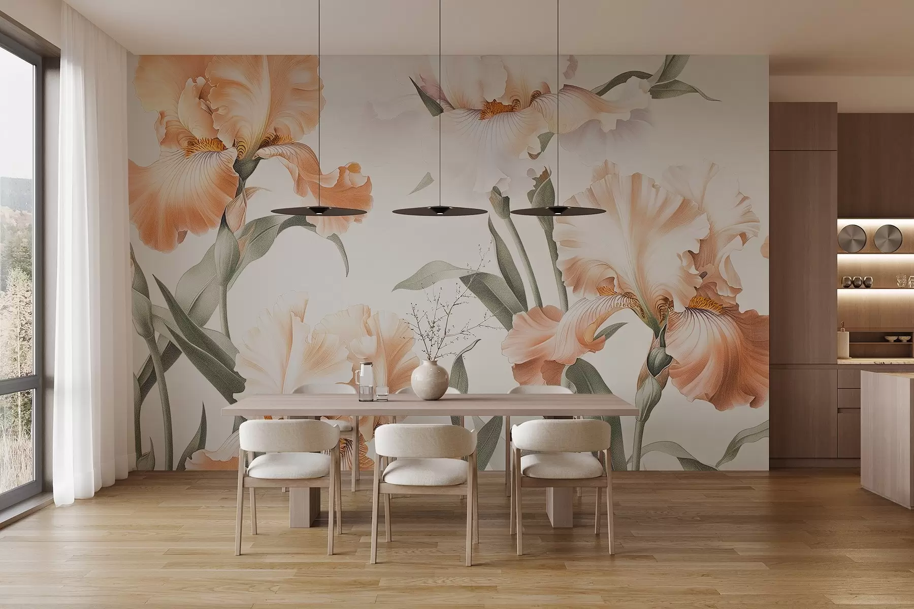 wall murals Ириси у пастелним бојама w08568