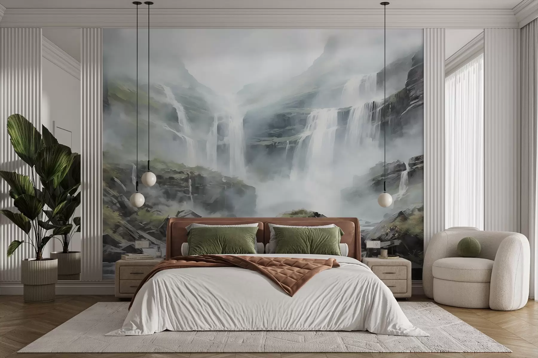 wall murals Водопад у магли w08572