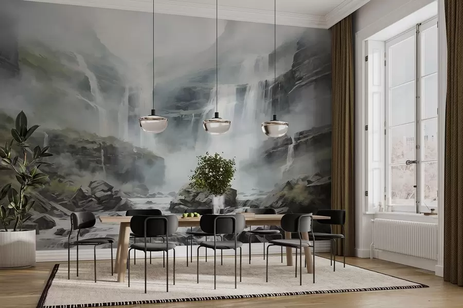 wall murals Водопад у магли w08572