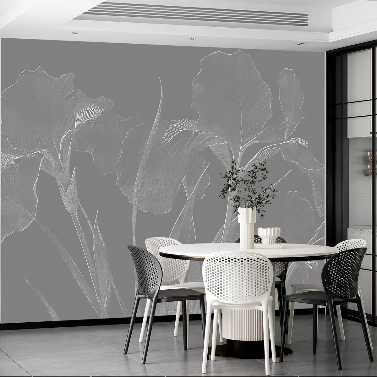 wall murals Гравирање са ирисима w08575