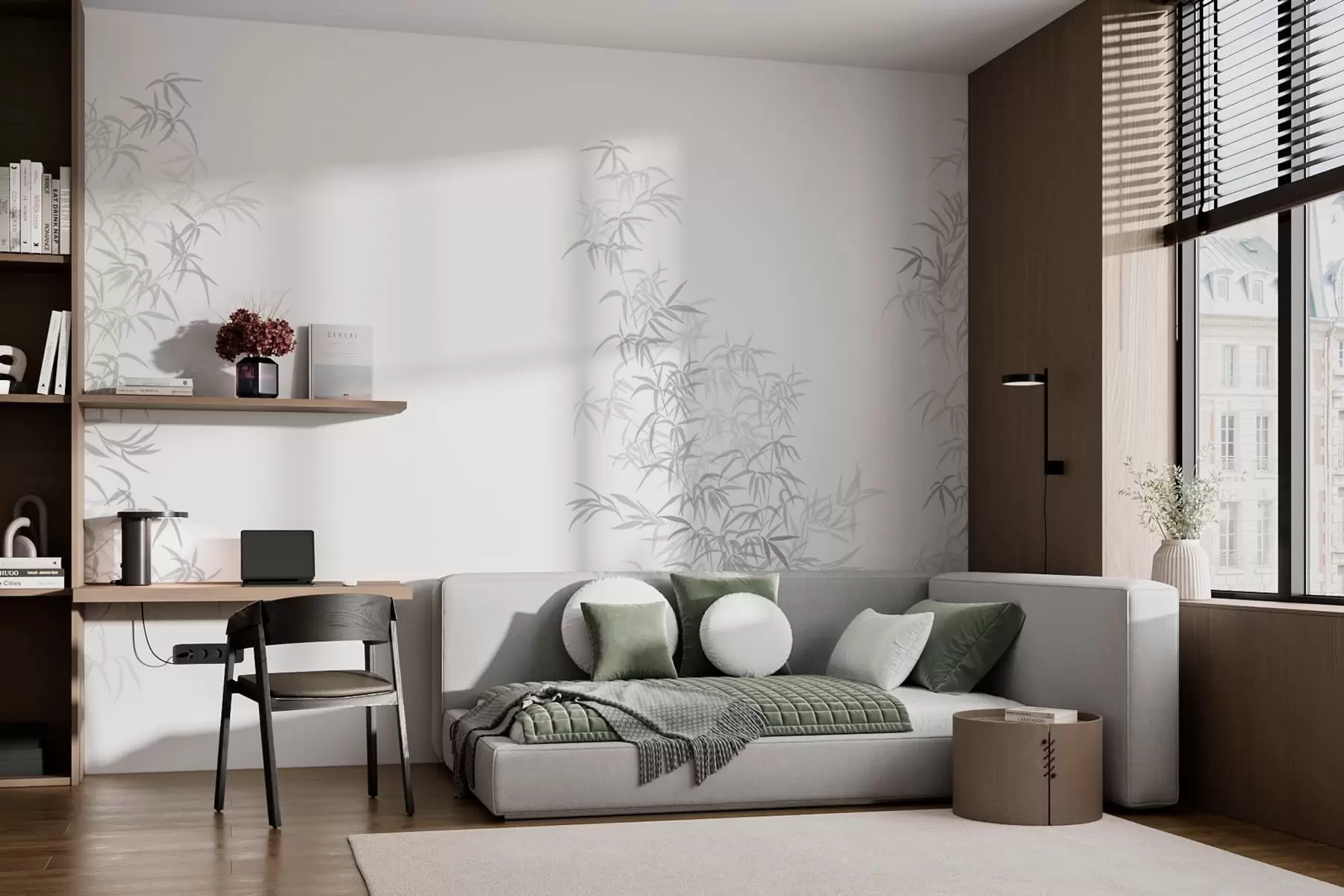 wall murals Изреке о бамбусовом минимализму w08555v1