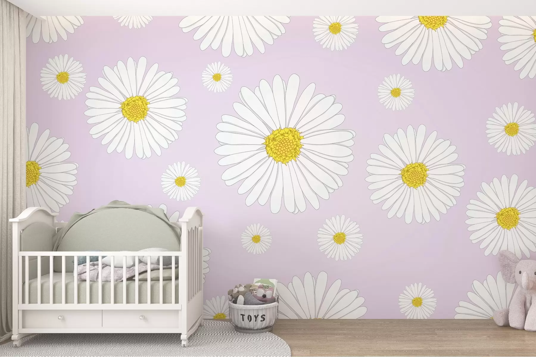wall murals Светле тратинчице на ружичастој позадини w02652v3