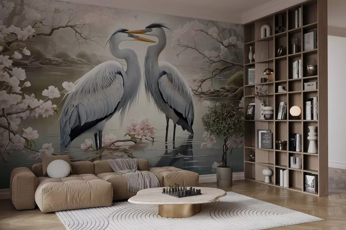 wall murals Пар рода у цветној башти w02621
