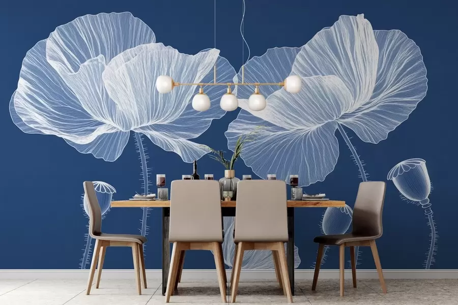 wall murals Осликани дивљи макови у башти w02622