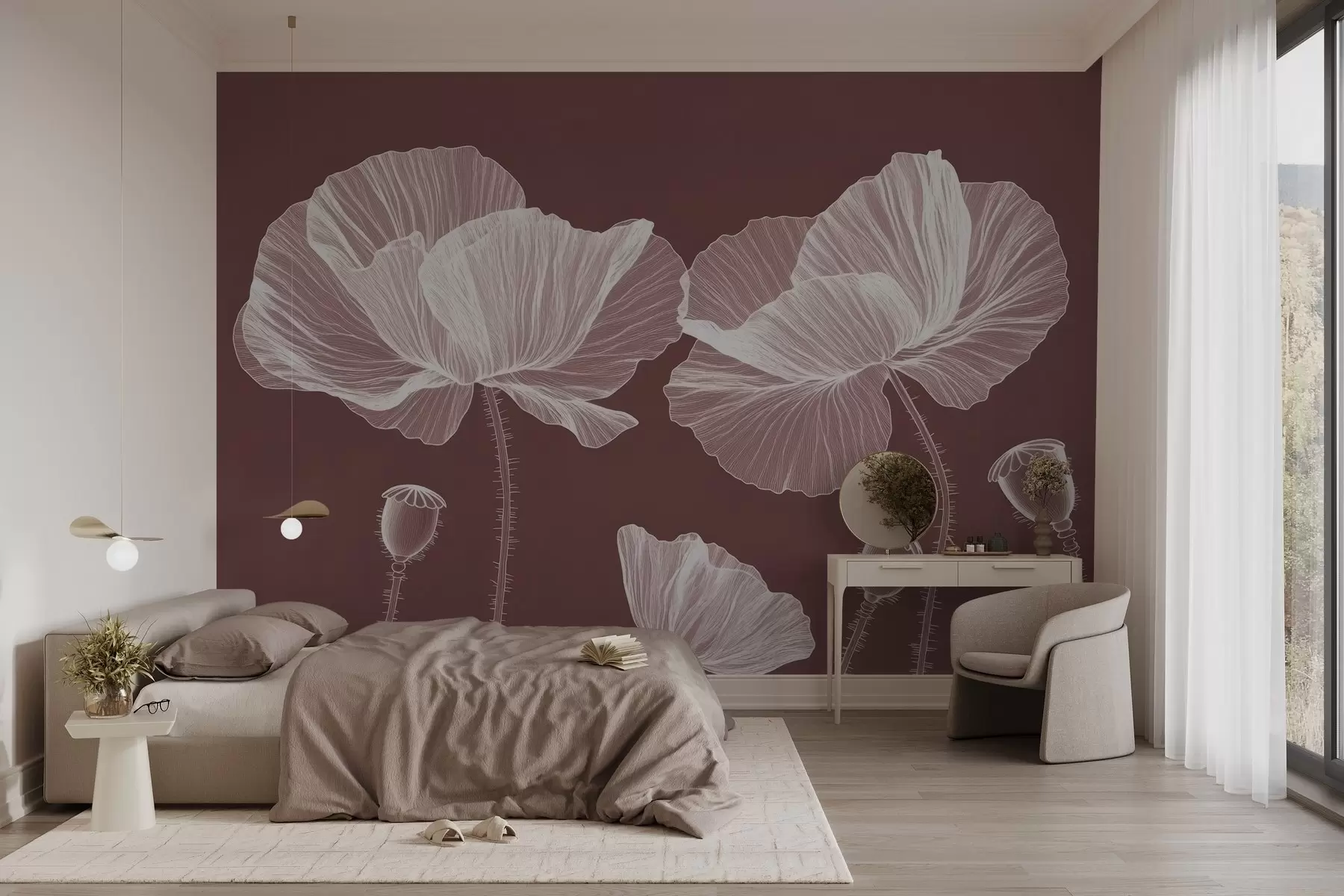 wall murals Осликани дивљи мак w02622v1